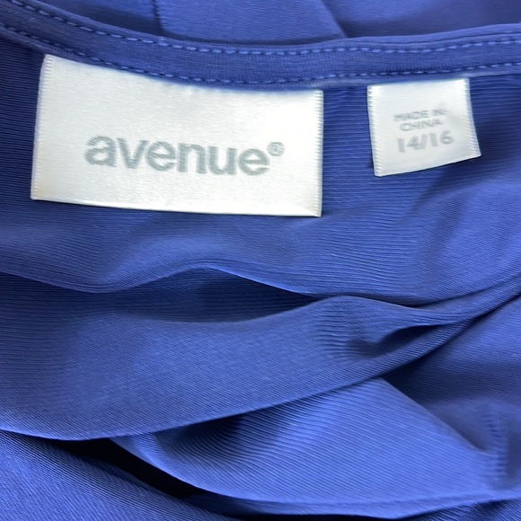 Avenue Royal Blue Drape Cowl Neck Front Jersey Dress - Picture 11 of 16